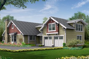 Exterior - Rear Elevation for Craftsman House Plan #132-113 - 5 bed, 3 bath