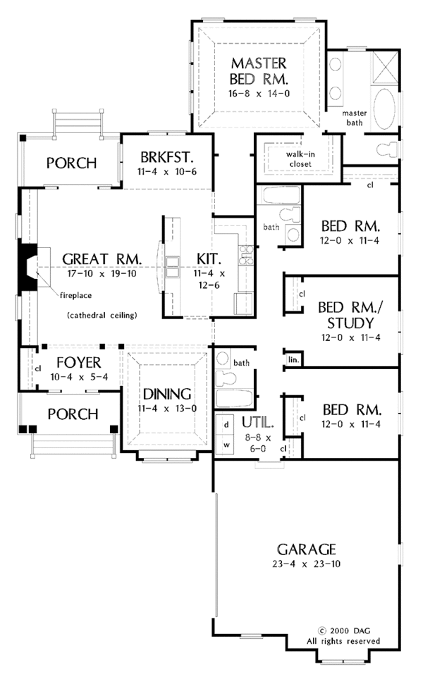 Architectural House Design - Craftsman Floor Plan - Main Floor Plan #929-565