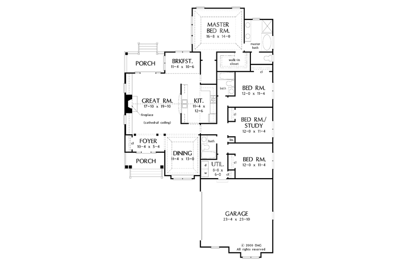 Home Plan - Floor Plan - Main Floor for Craftsman House Plan #929-565 - 4 bed, 3 bath