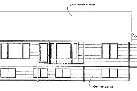 Exterior - Rear Elevation for Traditional House Plan #58-233 - 3 bed, 2 bath