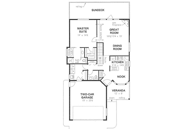 House Plan Design - Floor Plan - Main Floor for Ranch House Plan #18-4518 - 3 bed, 3 bath