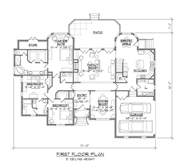 House Design - European Floor Plan - Main Floor Plan #1054-54
