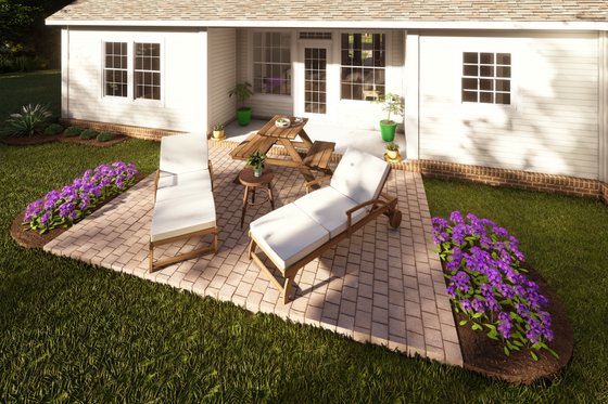 Exterior - Outdoor Living for Traditional House Plan #20-372 - 4 bed, 2 bath