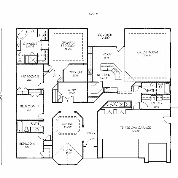 Traditional Floor Plan - Main Floor Plan #24-200