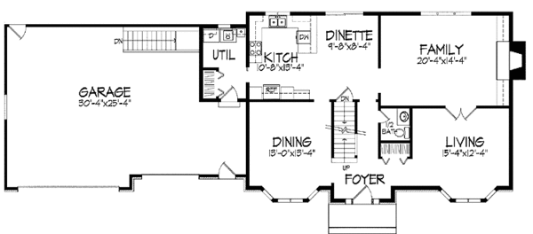 Architectural House Design - Tudor Floor Plan - Main Floor Plan #51-879