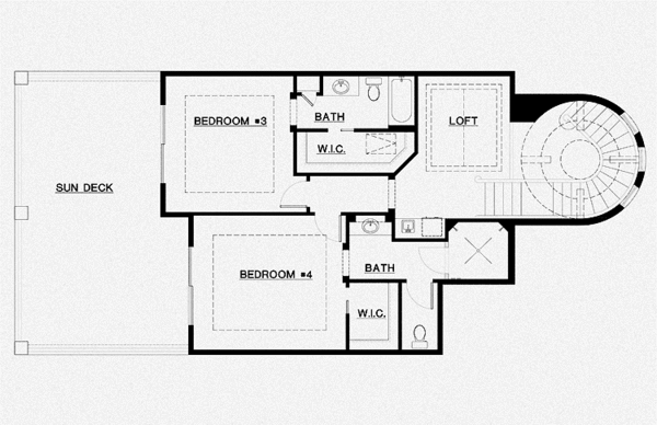 House Blueprint - Mediterranean Floor Plan - Upper Floor Plan #1017-104