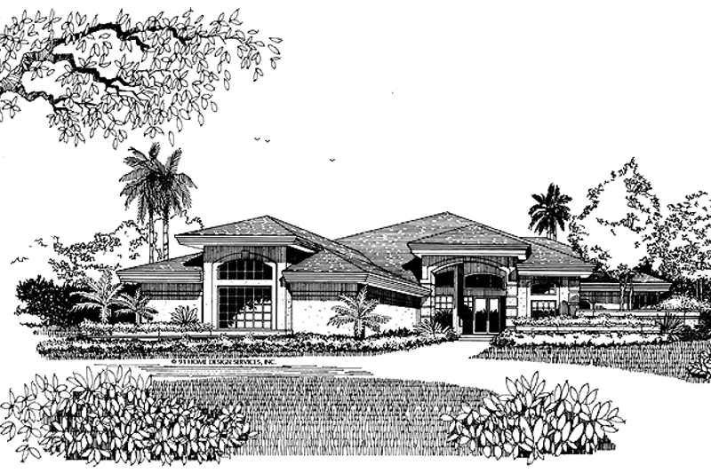 Dream House Plan - Exterior - Front Elevation 3 for Mediterranean House Plan #417-477 - 4 bed, 3.5 bath