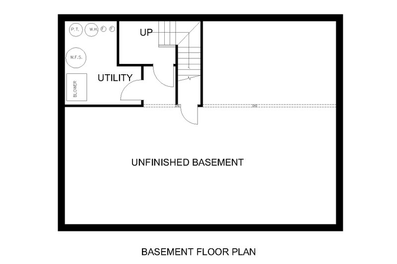 Home Plan - Floor Plan - Lower Floor for Farmhouse House Plan #117-1061 - 3 bed, 3 bath