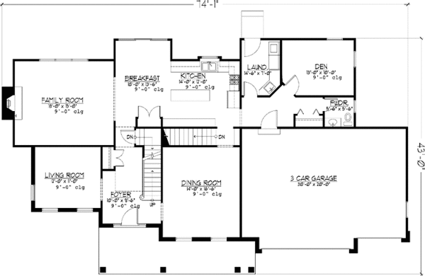 Architectural House Design - Country Floor Plan - Main Floor Plan #978-21
