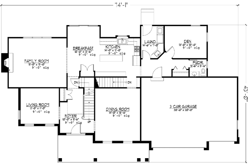 Home Plan - Floor Plan - Main Floor for Country House Plan #978-21 - 4 bed, 2.5 bath