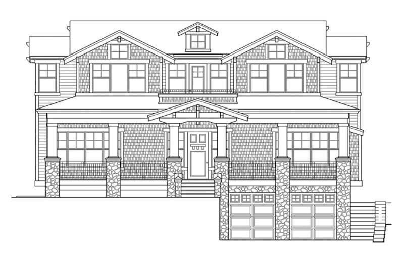 Home Plan - Exterior - Front Elevation 4 for Craftsman House Plan #132-465 - 5 bed, 5.5 bath