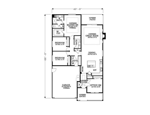 Home Plan - Floor Plan - Main Floor for Craftsman House Plan #53-515 - 3 bed, 2 bath