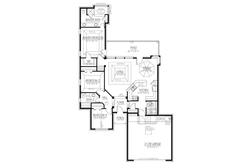 Dream House Plan - Floor Plan - Main Floor for European House Plan #1061-15 - 3 bed, 2 bath