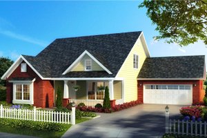 Cottage Exterior - Front Elevation Plan #513-2177