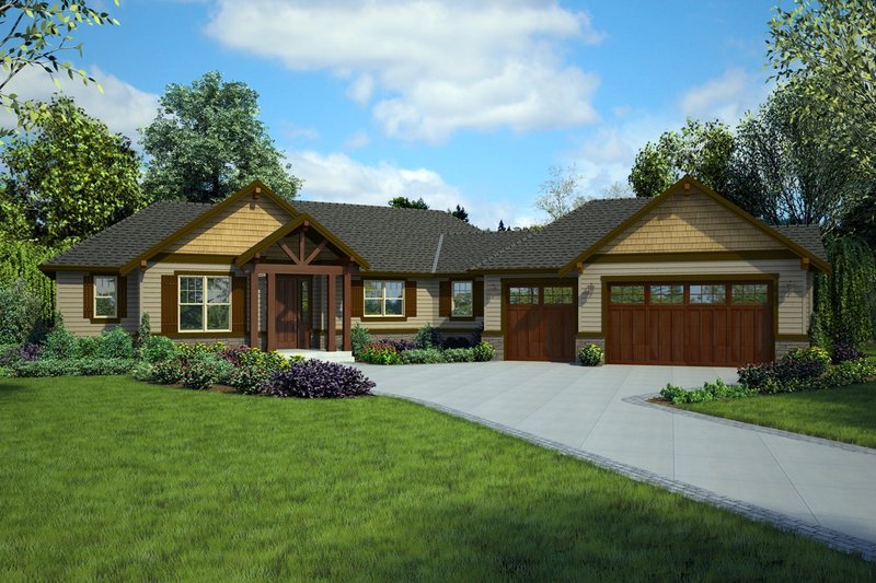 Dream House Plan - Craftsman Exterior - Front Elevation Plan #48-1015