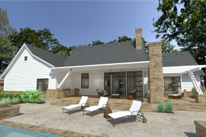 Exterior - Rear Elevation 1 for Farmhouse House Plan #120-253 - 3 bed, 2.5 bath