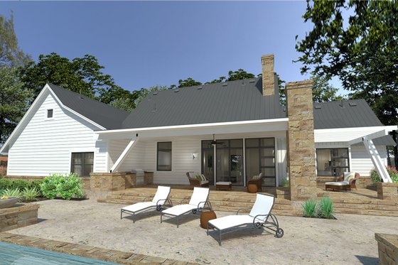 Exterior - Rear Elevation 1 for Farmhouse House Plan #120-253 - 3 bed, 2.5 bath