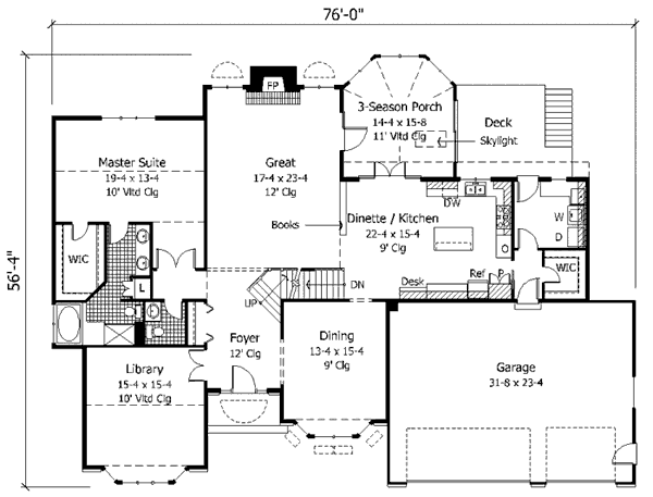 Modern Style House Plan - 4 Beds 3.5 Baths 3069 Sq/Ft Plan #51-152 ...