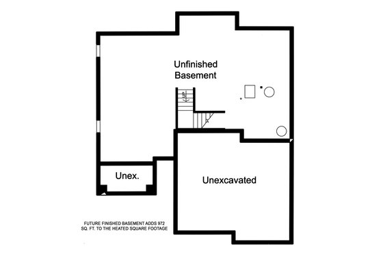 Floor Plan - Lower Floor for Contemporary House Plan #46-893 - 3 bed, 2.5 bath