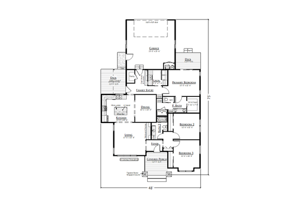 Architectural House Design - Floor Plan - Main Floor for Craftsman House Plan #1099-23 - 3 bed, 2 bath