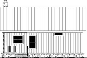 Exterior - Rear Elevation for Country House Plan #21-464 - 1 bed, 1.5 bath