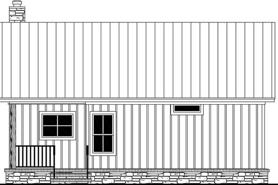 Exterior - Rear Elevation for Country House Plan #21-464 - 1 bed, 1.5 bath