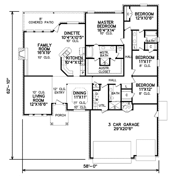 Traditional Floor Plan - Main Floor Plan #65-259