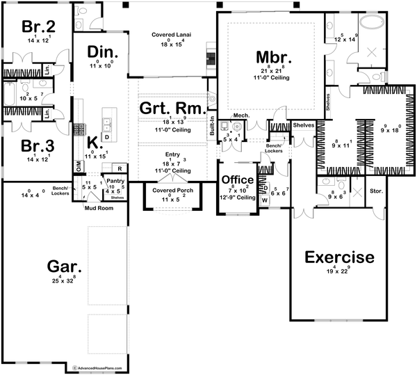 House Design - Mediterranean Floor Plan - Main Floor Plan #455-578