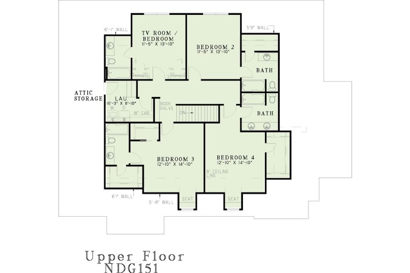 Dream House Plan - Floor Plan - Upper Floor for Traditional House Plan #17-2638 - 5 bed, 5.5 bath