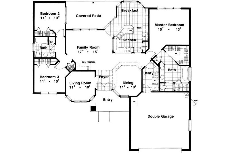 Modern Style House Plan - 3 Beds 2 Baths 1831 Sq/Ft Plan #417-155 ...