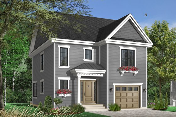 Exterior - Front Elevation 3 for Traditional House Plan #23-671 - 3 bed, 2 bath