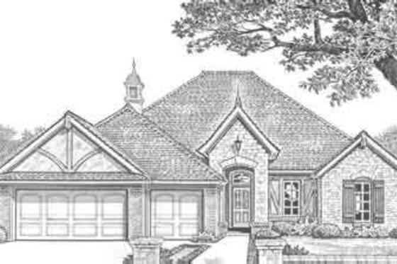 Exterior - Front Elevation for European House Plan #310-313 - 3 bed, 2.5 bath