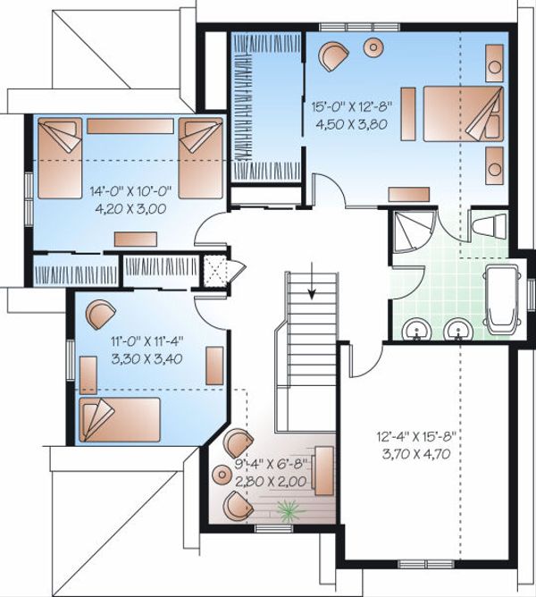 House Plan Design - Farmhouse Floor Plan - Upper Floor Plan #23-720