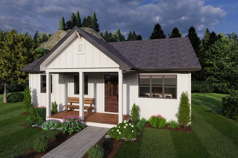 Architectural House Design - Farmhouse Exterior - Front Elevation Plan #126-259