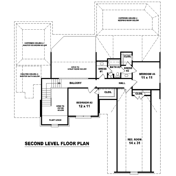 European Floor Plan - Upper Floor Plan #81-1557