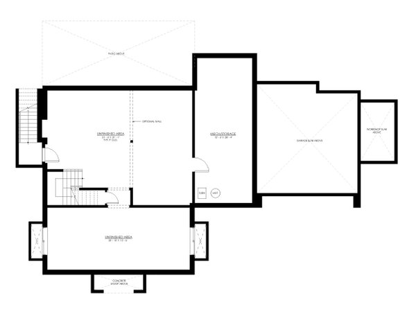 Home Plan - Floor Plan - Lower Floor for Contemporary House Plan #1114-96 - 4 bed, 3.5 bath