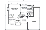 European Style House Plan - 4 Beds 3.5 Baths 2465 Sq/Ft Plan #67-509 