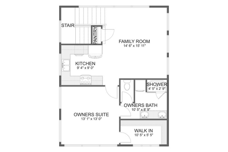House Plan Design - Floor Plan - Upper Floor for Modern House Plan #1060-381 - 1 bed, 1 bath