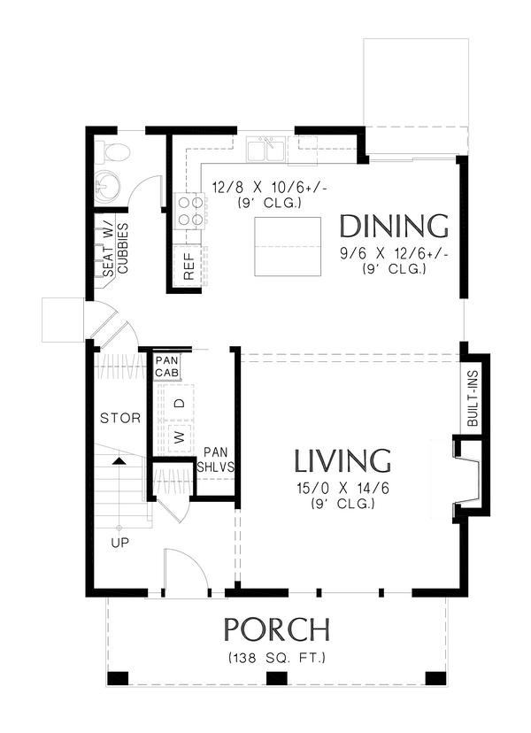 House Blueprint - Prairie Floor Plan - Main Floor Plan #48-1062