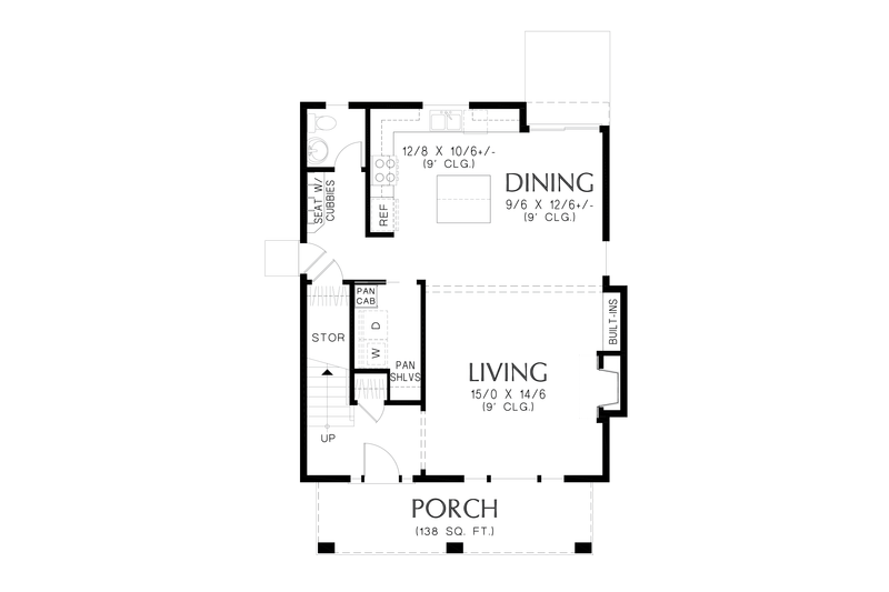 Architectural House Design - Floor Plan - Main Floor for Prairie House Plan #48-1062 - 3 bed, 2.5 bath
