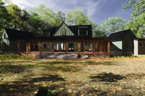 Exterior - Rear Elevation 2 for Farmhouse House Plan #1094-25 - 5 bed, 5.5 bath