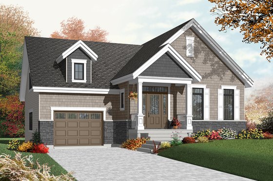 Exterior - Front Elevation 4 for Craftsman House Plan #23-2386 - 1 bed, 1 bath