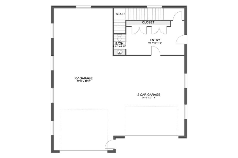 Architectural House Design - Floor Plan - Main Floor for Traditional House Plan #1060-224, 1.5 bath