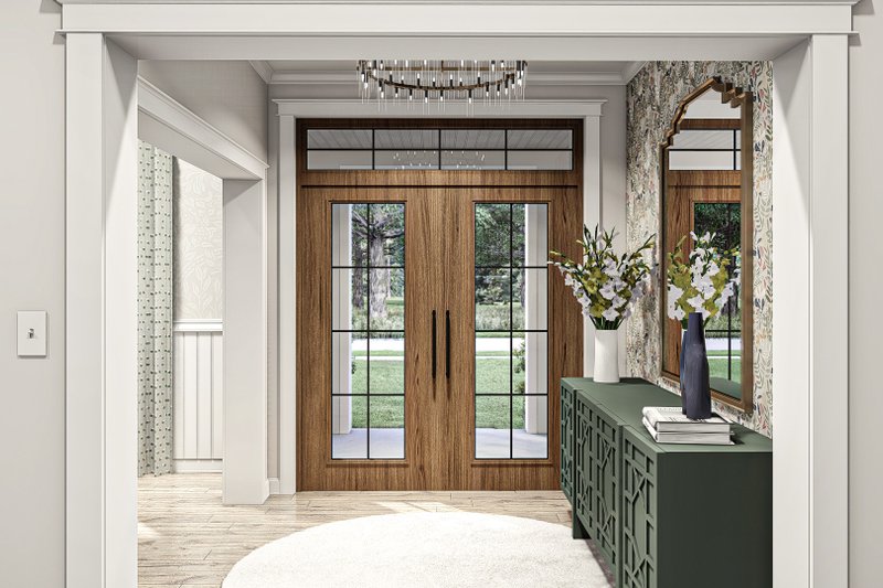 House Blueprint - Interior - Entry for Farmhouse House Plan #455-664 - 4 bed, 2.5 bath