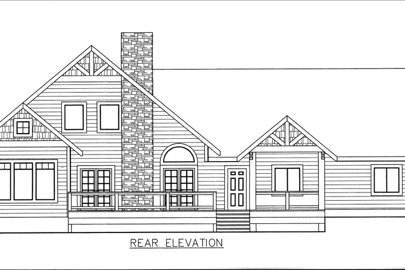 Architectural House Design - Exterior - Rear Elevation for Craftsman House Plan #117-977 - 3 bed, 2.5 bath