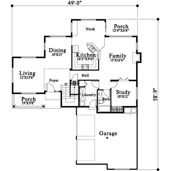 Traditional Floor Plan - Main Floor Plan #78-133