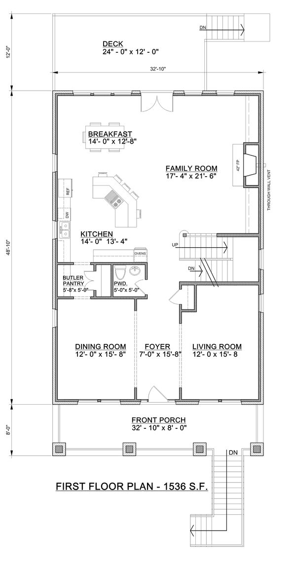 Craftsman Floor Plan - Main Floor Plan #30-341
