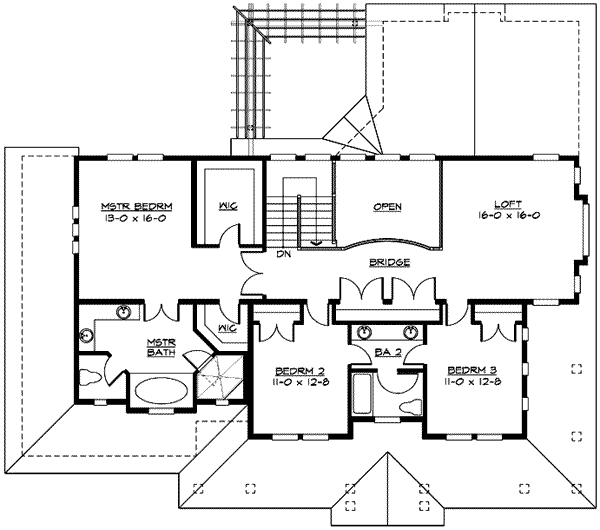 Craftsman Floor Plan - Upper Floor Plan #132-155