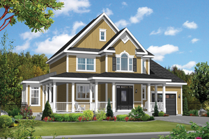 Country Exterior - Front Elevation Plan #25-4375