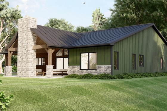 Exterior - Rear Elevation 5 for Ranch House Plan #1064-191 - 3 bed, 2 bath